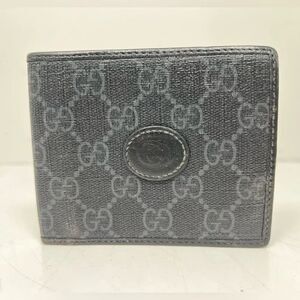 Gucci Men's Leather Grey GG Print Bifold Wallet